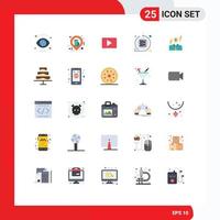 Universal Icon Symbols Group of 25 Modern Flat Colors of businessman sprint youtube scrum agile Editable Vector Design Elements