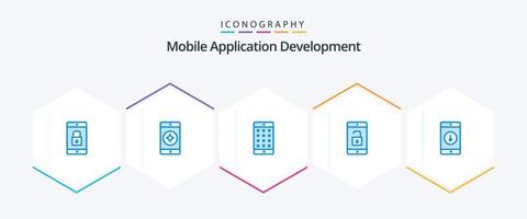 Mobile Application Development 25 Blue icon pack including mobile. unlock. application. mobile application. application vector