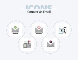 Email Flat Icon Pack 5 Icon Design. search. email. letter. check. mail vector