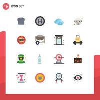 16 Universal Flat Colors Set for Web and Mobile Applications park no cloudy no food lamb Editable Pack of Creative Vector Design Elements