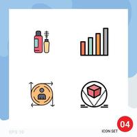 4 Filledline Flat Color concept for Websites Mobile and Apps maskara predication bottle signal path Editable Vector Design Elements