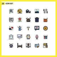 Set of 25 Modern UI Icons Symbols Signs for jumping image scary picture truck Editable Vector Design Elements