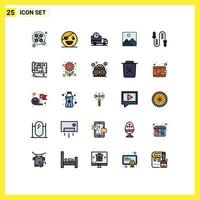 Set of 25 Modern UI Icons Symbols Signs for jumping image scary picture truck Editable Vector Design Elements