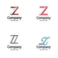 diseño de paquete de logotipo grande de letra z diseño de logotipos modernos y creativos para su negocio vector