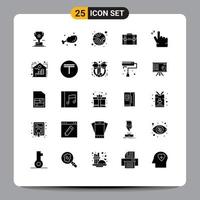 25 User Interface Solid Glyph Pack of modern Signs and Symbols of suitcase marketing neptune documents business Editable Vector Design Elements