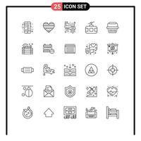 Universal Icon Symbols Group of 25 Modern Lines of basket tourism distance tour cable car Editable Vector Design Elements