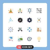 16 User Interface Flat Color Pack of modern Signs and Symbols of up security furniture pattern reflection Editable Pack of Creative Vector Design Elements