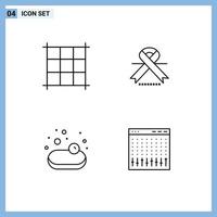 Set of 4 Modern UI Icons Symbols Signs for pixels control ribbon shopping hardware Editable Vector Design Elements