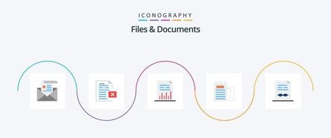 Files And Documents Flat 5 Icon Pack Including invoice. checkout. file. graph. document vector