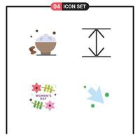 Universal Icon Symbols Group of 4 Modern Flat Icons of dish day fast expand arrow Editable Vector Design Elements