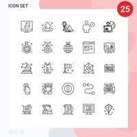 25 Thematic Vector Lines and Editable Symbols of outsource human travel delete avatar Editable Vector Design Elements