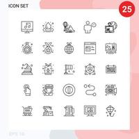 25 Thematic Vector Lines and Editable Symbols of outsource human travel delete avatar Editable Vector Design Elements