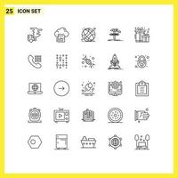 Set of 25 Vector Lines on Grid for tool design cloud build online Editable Vector Design Elements