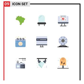 conjunto de 9 iconos de interfaz de usuario modernos símbolos signos para el desarrollo navegador de pantalla de computadora elementos de diseño de vectores editables de maternidad