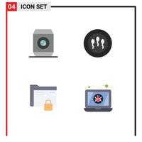 Modern Set of 4 Flat Icons and symbols such as drink protection sperms data bug Editable Vector Design Elements