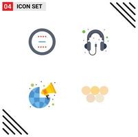 Pack of 4 Modern Flat Icons Signs and Symbols for Web Print Media such as cancel broadcast interface computer marketing Editable Vector Design Elements