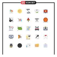 Stock Vector Icon Pack of 25 Line Signs and Symbols for media computer allowed view phone Editable Vector Design Elements