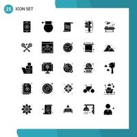 25 Universal Solid Glyphs Set for Web and Mobile Applications medical measurement file physics caliper Editable Vector Design Elements