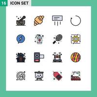 conjunto de 16 iconos de interfaz de usuario modernos signos de símbolos para chatear aire rotar flecha elementos de diseño de vectores creativos editables