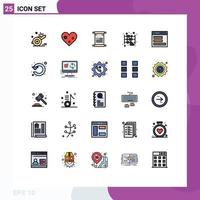 Set of 25 Modern UI Icons Symbols Signs for communication calculator favorite business usa Editable Vector Design Elements