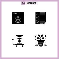 Universal Icon Symbols Group of Modern Solid Glyphs of app construction check page scissor Editable Vector Design Elements