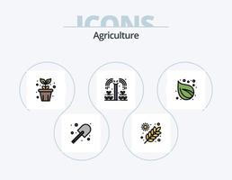 paquete de iconos llenos de línea de agricultura 5 diseño de iconos. alimento. producción. agricultura. hombre. agricultura vector