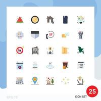 Modern Set of 25 Flat Colors and symbols such as profit back find android smart phone Editable Vector Design Elements