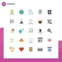 Flat Color Pack of 25 Universal Symbols of phone cuckoo check clock clock Editable Vector Design Elements