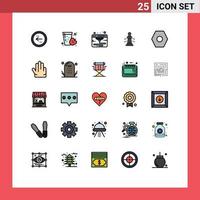 conjunto de 25 iconos de interfaz de usuario modernos símbolos signos para configuración juego estrategia de Apple ajedrez elementos de diseño vectorial editables vector