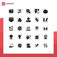 25 Thematic Vector Solid Glyphs and Editable Symbols of process idea view book optimization Editable Vector Design Elements