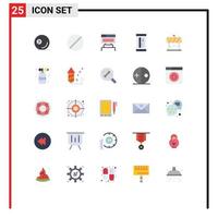 Universal Icon Symbols Group of 25 Modern Flat Colors of credit card research banking data Editable Vector Design Elements