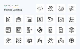 25 Business Marketing Line icon pack vector