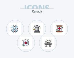 Canadá línea llena de icono paquete 5 diseño de icono. invitación. calendario. invierno. nieve vector