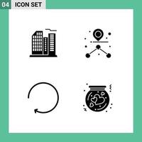 Thematic Vector Solid Glyphs and Editable Symbols of building rotate office route flask Editable Vector Design Elements