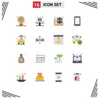 Universal Icon Symbols Group of 16 Modern Flat Colors of android smart phone advertisment phone home Editable Pack of Creative Vector Design Elements