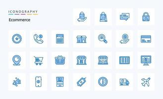 25 Ecommerce Blue icon pack vector