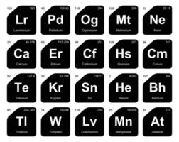 diseño de paquete de iconos de 20 tablas preiodicas de los elementos vector