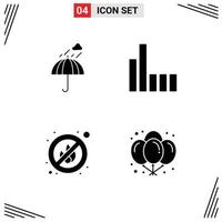 Stock Vector Icon Pack of Line Signs and Symbols for umbrella no safety phone balloons Editable Vector Design Elements