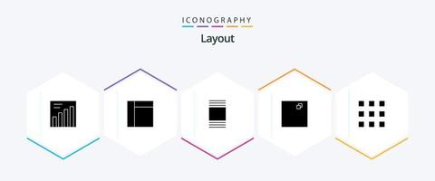 Layout 25 Glyph icon pack including . view. vector