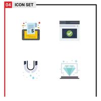 Pack of 4 Modern Flat Icons Signs and Symbols for Web Print Media such as label leak sale secure plumber Editable Vector Design Elements