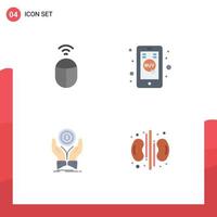 User Interface Pack of 4 Basic Flat Icons of mouse stack click mobile mobile shop income Editable Vector Design Elements