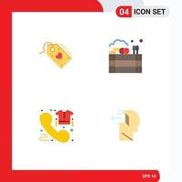 4 Universal Flat Icons Set for Web and Mobile Applications tag call discount apples direct Editable Vector Design Elements