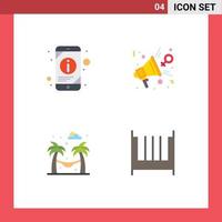 Stock Vector Icon Pack of 4 Line Signs and Symbols for information hammock phone opinion garden Editable Vector Design Elements