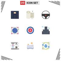 Universal Icon Symbols Group of 9 Modern Flat Colors of dollar connections tissue worldwide earth Editable Vector Design Elements