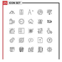 25 Universal Line Signs Symbols of process gear font idea data Editable Vector Design Elements