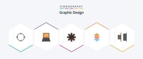 Design 25 Flat icon pack including . . gear. right. distribute vector