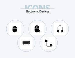 diseño de iconos del paquete de iconos de glifo de dispositivos 5. . apoyo. ordenadores. auriculares. ratón vector