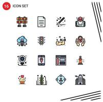 Universal Icon Symbols Group of 16 Modern Flat Color Filled Lines of cloud data medical usb cell Editable Creative Vector Design Elements