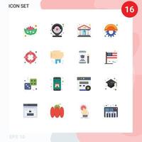 Set of 16 Modern UI Icons Symbols Signs for life gear play line blades Editable Pack of Creative Vector Design Elements