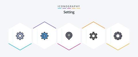 Setting 25 FilledLine icon pack including . setting. setting. gear. gear vector